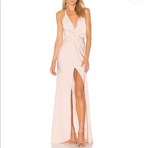 Lovers + Friends beautiful Xael blush gown!